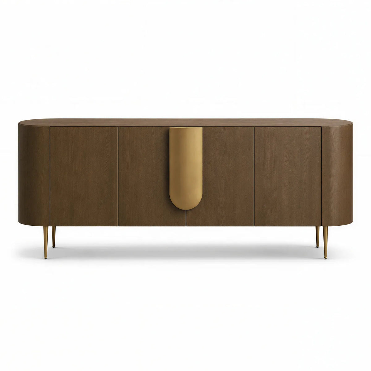 Napa Sideboard in Textured Carmel Oak Wood with Bronze Handles Berkeley Designs