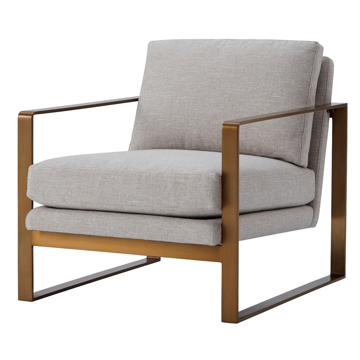 Club Chair Bower in Matrix Marble with Brass Leg by Theodore Alexander