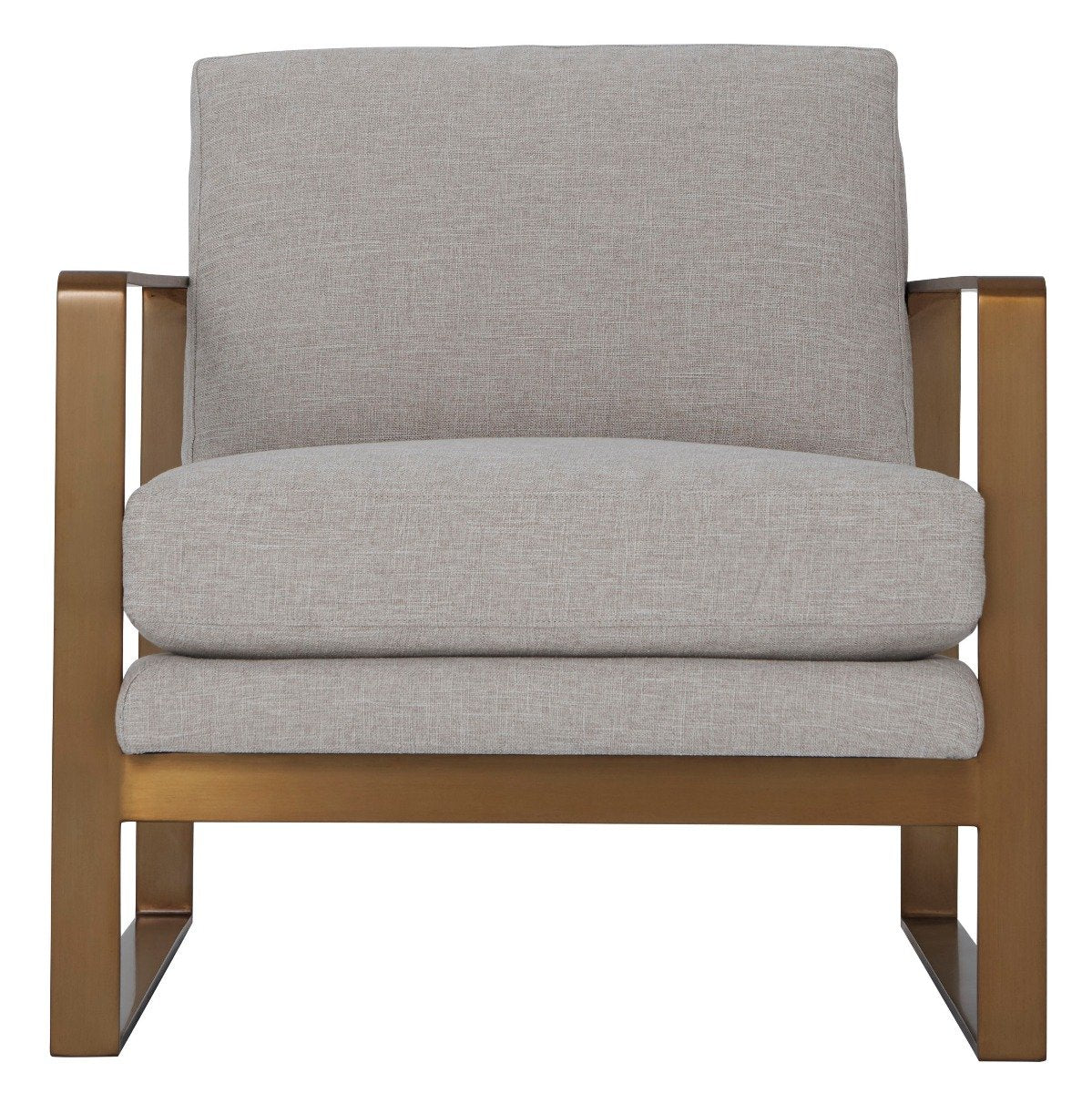 Club Chair Bower in Matrix Marble with Brass Leg by Theodore Alexander