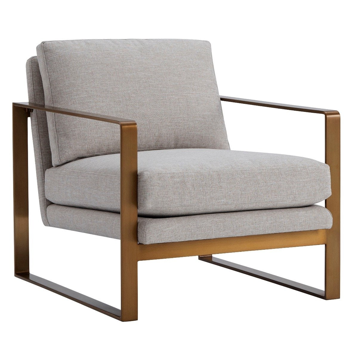 Club Chair Bower in Matrix Marble with Brass Leg by Theodore Alexander