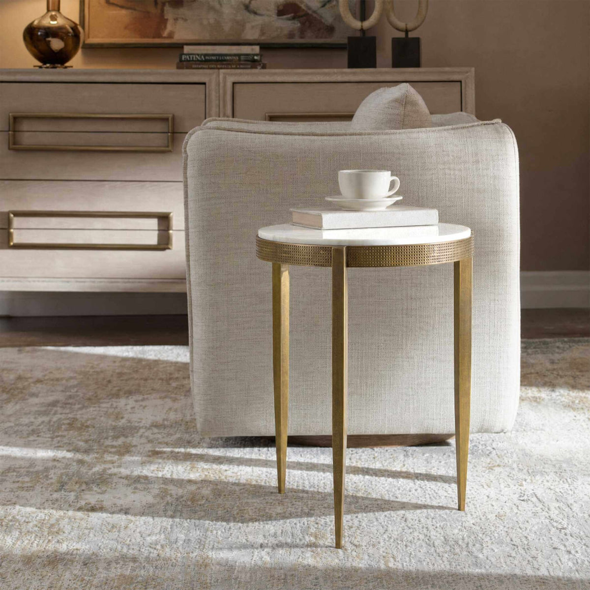 Ocilla Antique Brass Accent Table by Uttermost