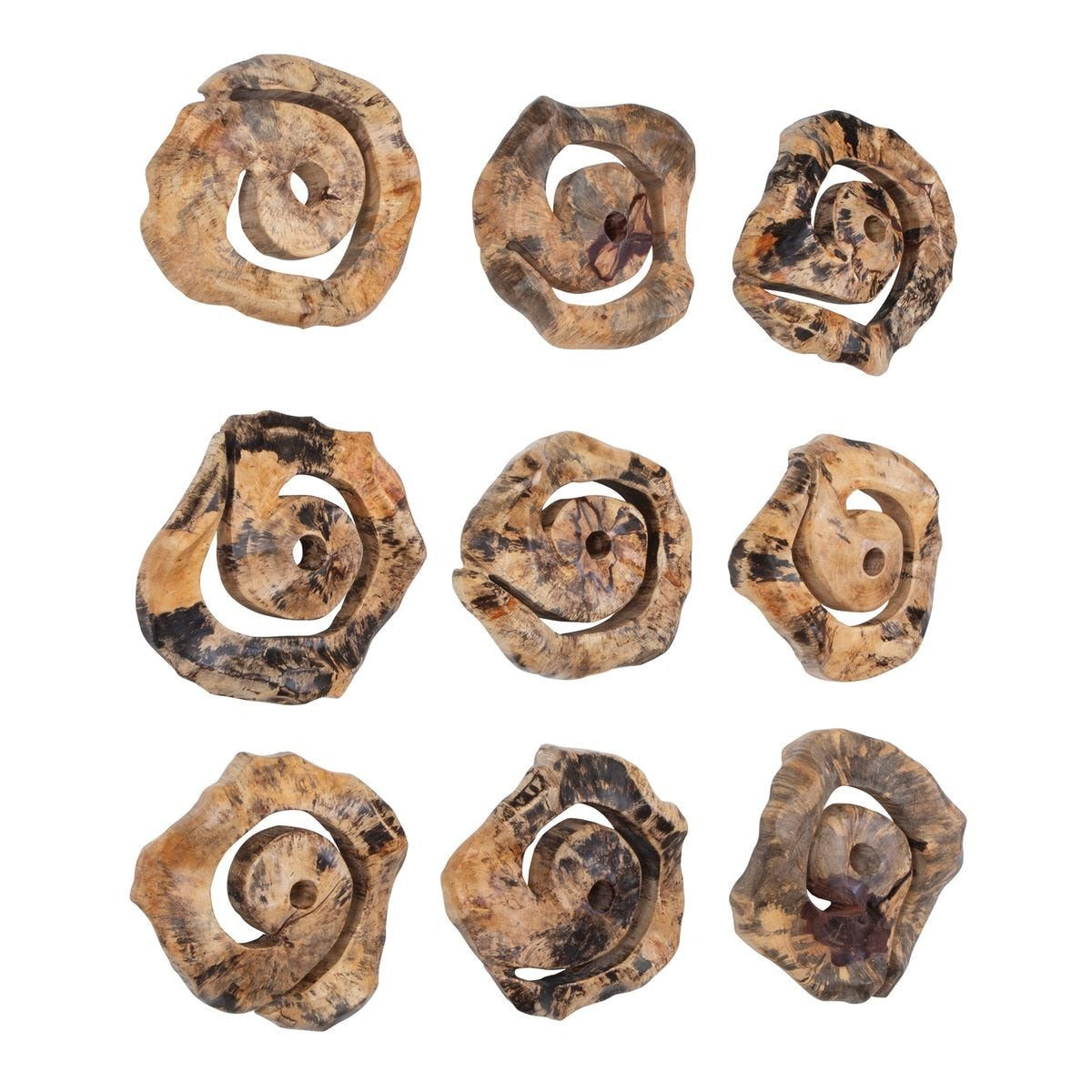 Corkscrew Wood Wall Décor Set of 9 by Uttermost