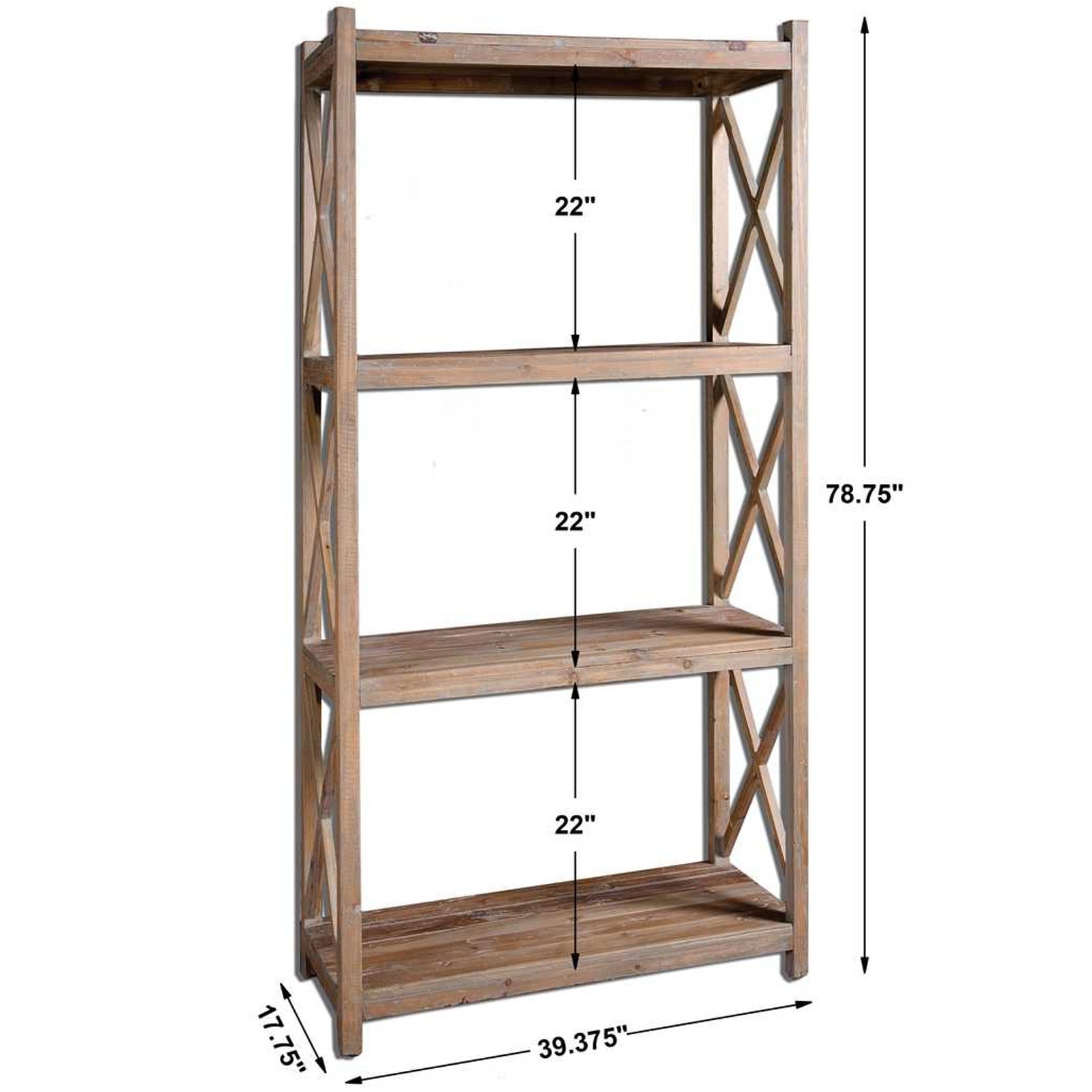Stratford Reclaimed Wood Open Shelving Unit by Uttermost