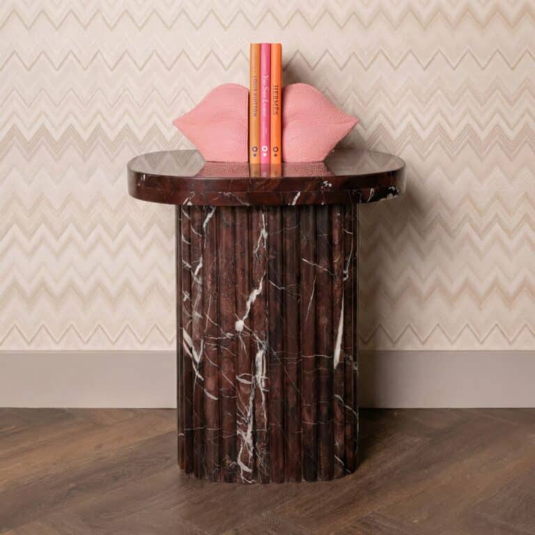 Orchid Burgundy Marble Side Table by Richmond Interiors