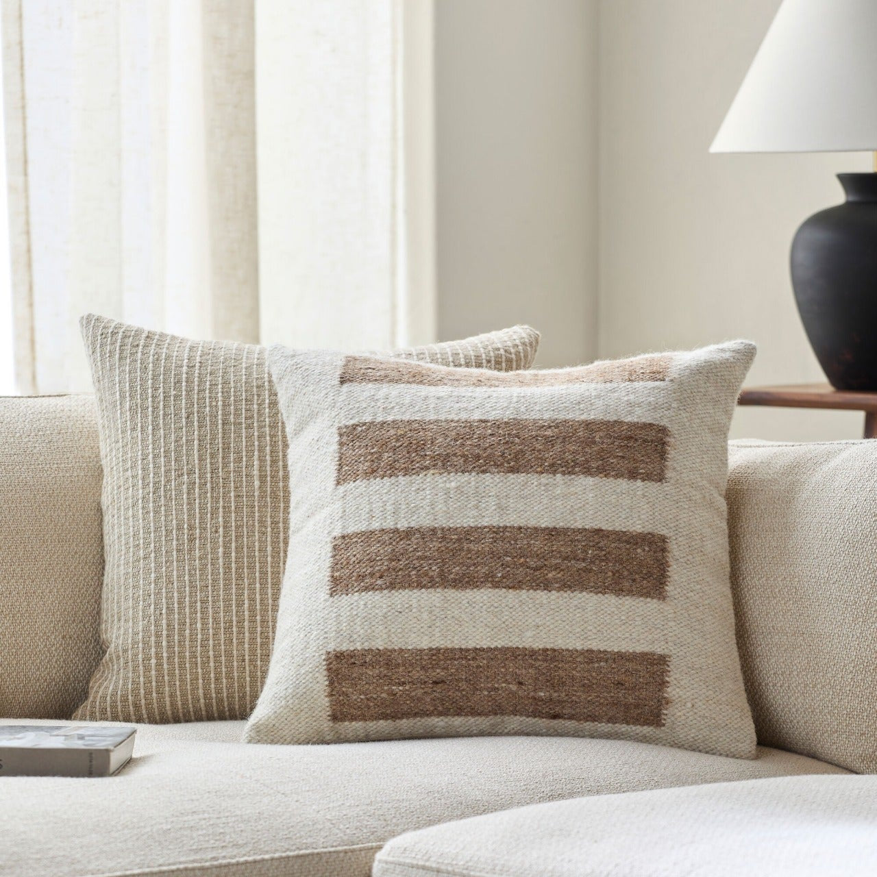 Osmund Woven Cushion in Brown by Keiichi