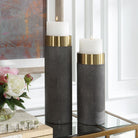 Wessex Gray Candleholders - Set of 2 by Uttermost