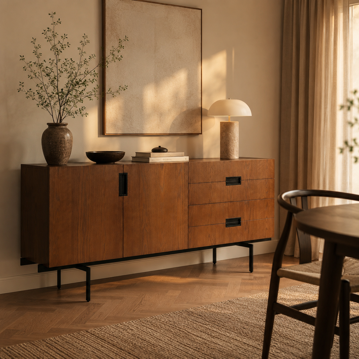 Palau Classic Brown Ash Wood Sideboard by Liang & Eimil
