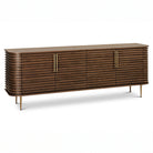 Paris Brown Walnut Wood & Brass Sideboard Berkeley Designs