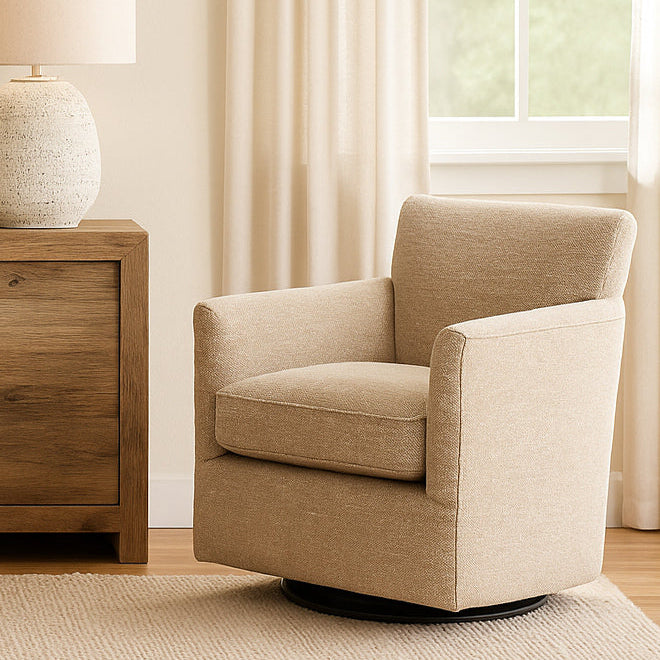 Paxford Swivel Chair in Camel by Keiichi