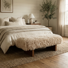 Pebworth Bench in Faux Mongolian Fur Keiichi