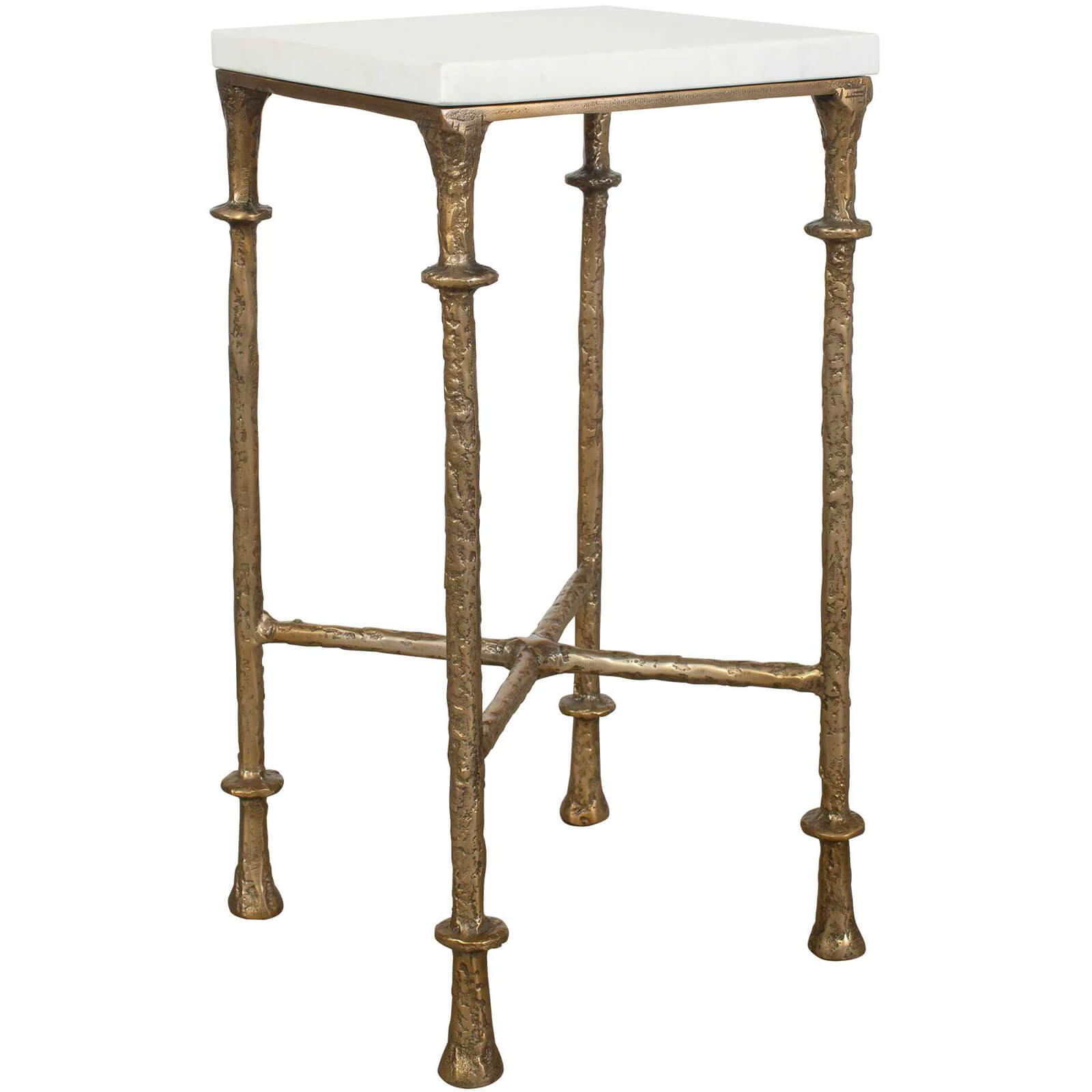 Penelope Square Side Table in White Marble by Uttermost