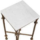Penelope Square Side Table in White Marble by Uttermost