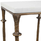 Penelope Square Side Table in White Marble by Uttermost