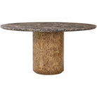 Perch Burl Round Dining Table with Marble Top - 152cm by Theodore Alexander