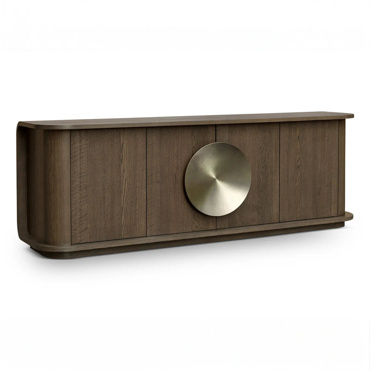 Perth Light Brown Oak & Brushed Brass Sideboard Berkeley Designs