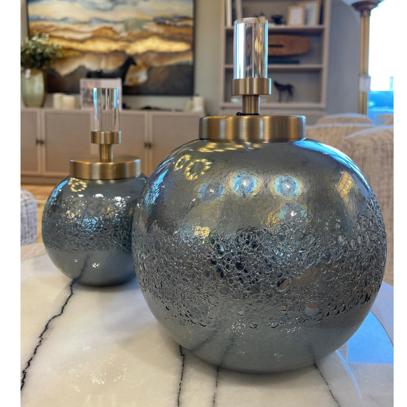 Cessair Art Glass Bottles - Set of 2 by Uttermost
