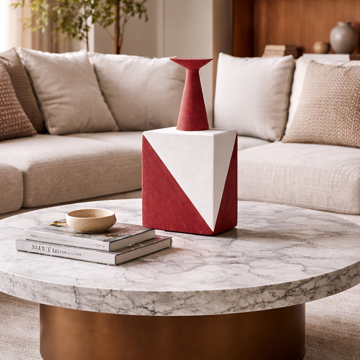 Pica Vase I - Red and White Glazed Ceramic Liang & Eimil
