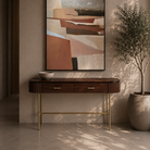 Lantine Walnut & Brass Console Table by Tommy Franks