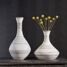 Potter Indoor-Outdoor Fluted Striped Vases - Set of 2 by Uttermost