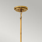 Fletcher Single Pendant Light Aged Zinc Heritage Brass & Glass Shade by Quintiesse