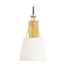 Franklin Antique Brass Wall Light with White Linen Shade by Arteriors