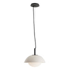 Glaze English Bronze Pendant Light with Ceramic & Opal Glass Shade by Arteriors