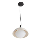 Glaze English Bronze Pendant Light with Ceramic & Opal Glass Shade by Arteriors