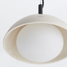 Glaze English Bronze Pendant Light with Ceramic & Opal Glass Shade by Arteriors