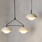 Glaze English Bronze Pendant Light with Ceramic & Opal Glass Shade by Arteriors