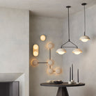 Glaze English Bronze Pendant Light with Ceramic & Opal Glass Shade by Arteriors