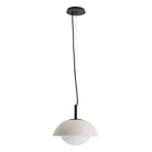 Glaze English Bronze Pendant Light with Ceramic & Opal Glass Shade by Arteriors