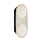 Glaze Blackened Steel Wall Light with Ceramic Opal Glass Shades by Arteriors