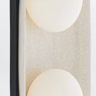 Glaze Blackened Steel Wall Light with Ceramic Opal Glass Shades by Arteriors