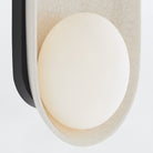Glaze Blackened Steel Wall Light with Ceramic Opal Glass Shades by Arteriors