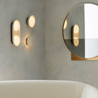Glaze Blackened Steel Wall Light with Ceramic Opal Glass Shades by Arteriors