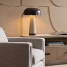 Williams Taupe Enamel Table Lamp with English Bronze Shade by Arteriors