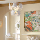 Bismarkia White Wrought Iron Chandelier by Currey & Company