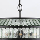 Centurion Black Wrought Iron Chandelier with Glass Panes by Currey & Company