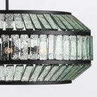 Centurion Black Wrought Iron Chandelier with Glass Panes by Currey & Company