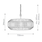 Centurion Black Wrought Iron Chandelier with Glass Panes by Currey & Company