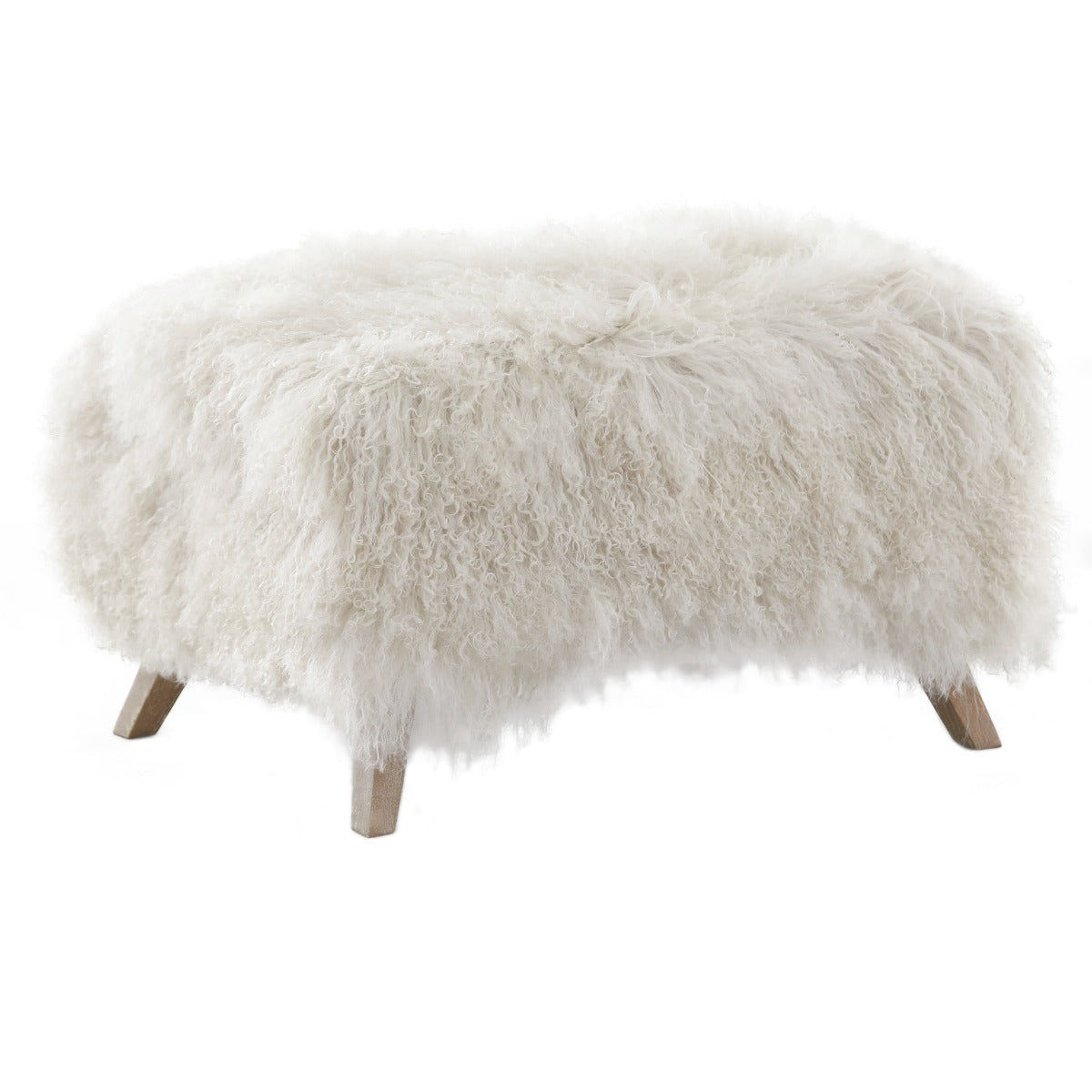 Baaarb Ottoman in Real Sheepskin by Keiichi