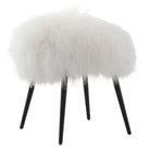 Baaarb Stool in White Faux Sheepskin by Keiichi
