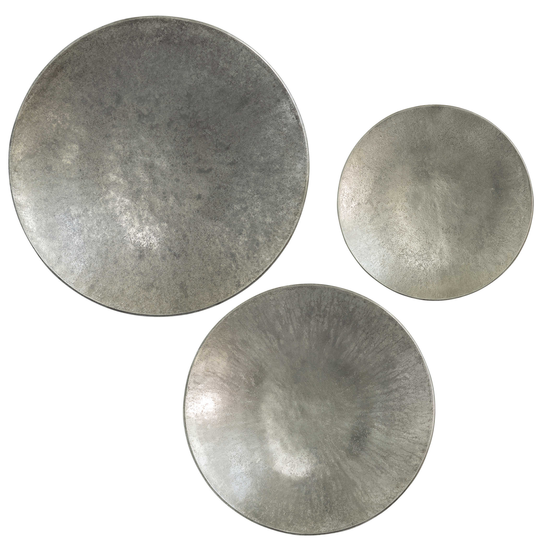 Aitana Metal Wall-Mounted Bowls in Silver - Set of 3 by Uttermost