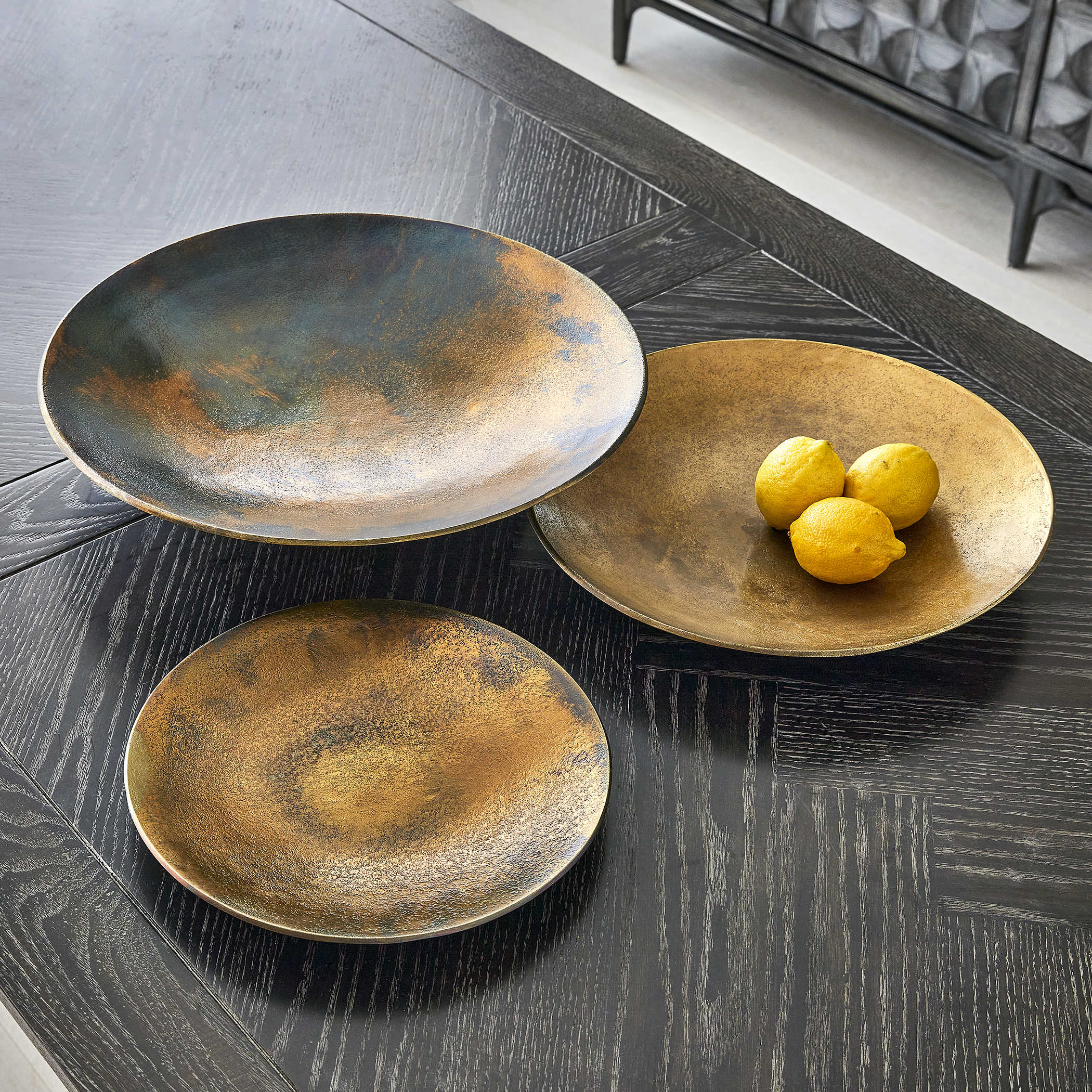 Aitana Wall-Mounted Bowls in Antique Brass - Set of 3 by Uttermost