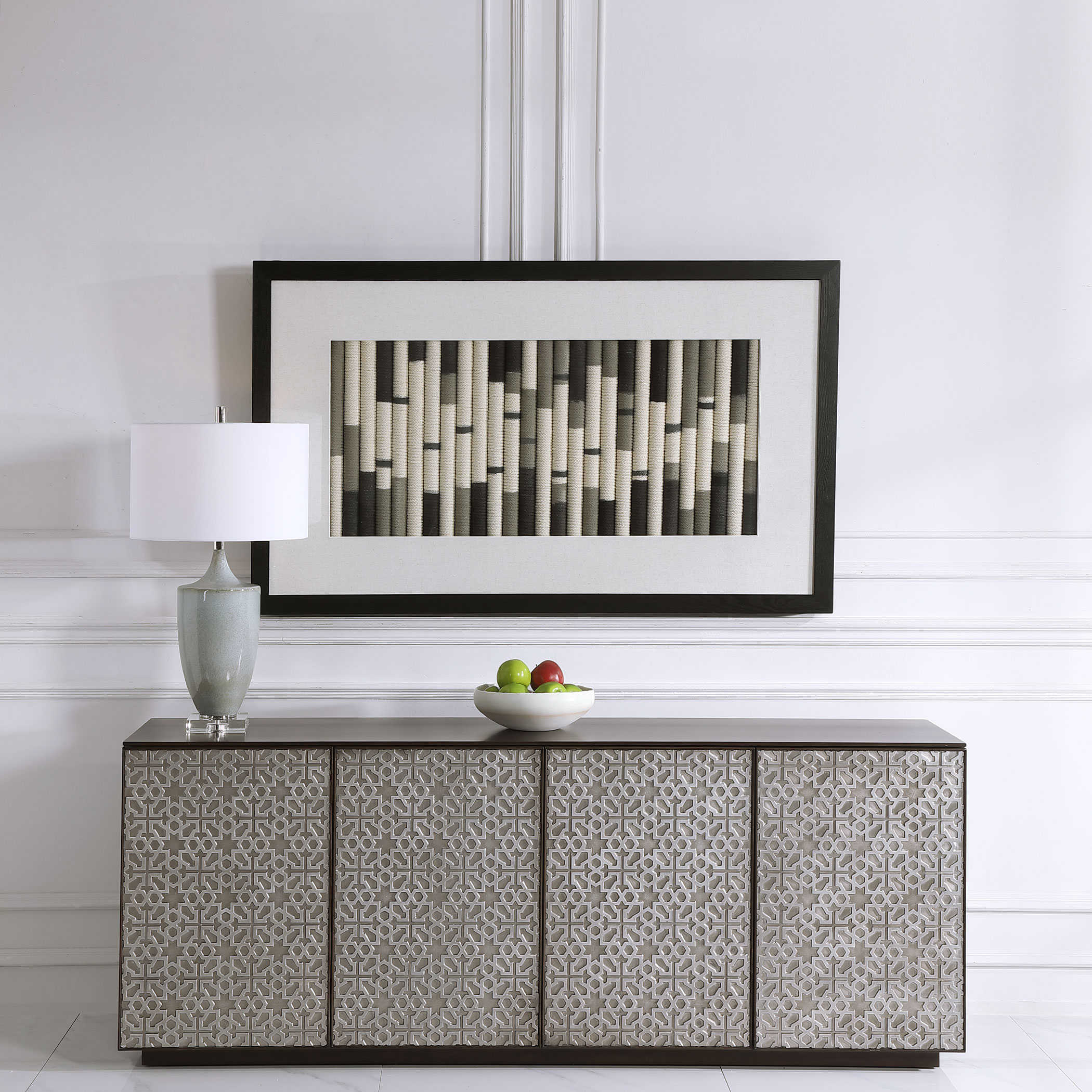 Flaxen Scroll Shadow Box by Uttermost