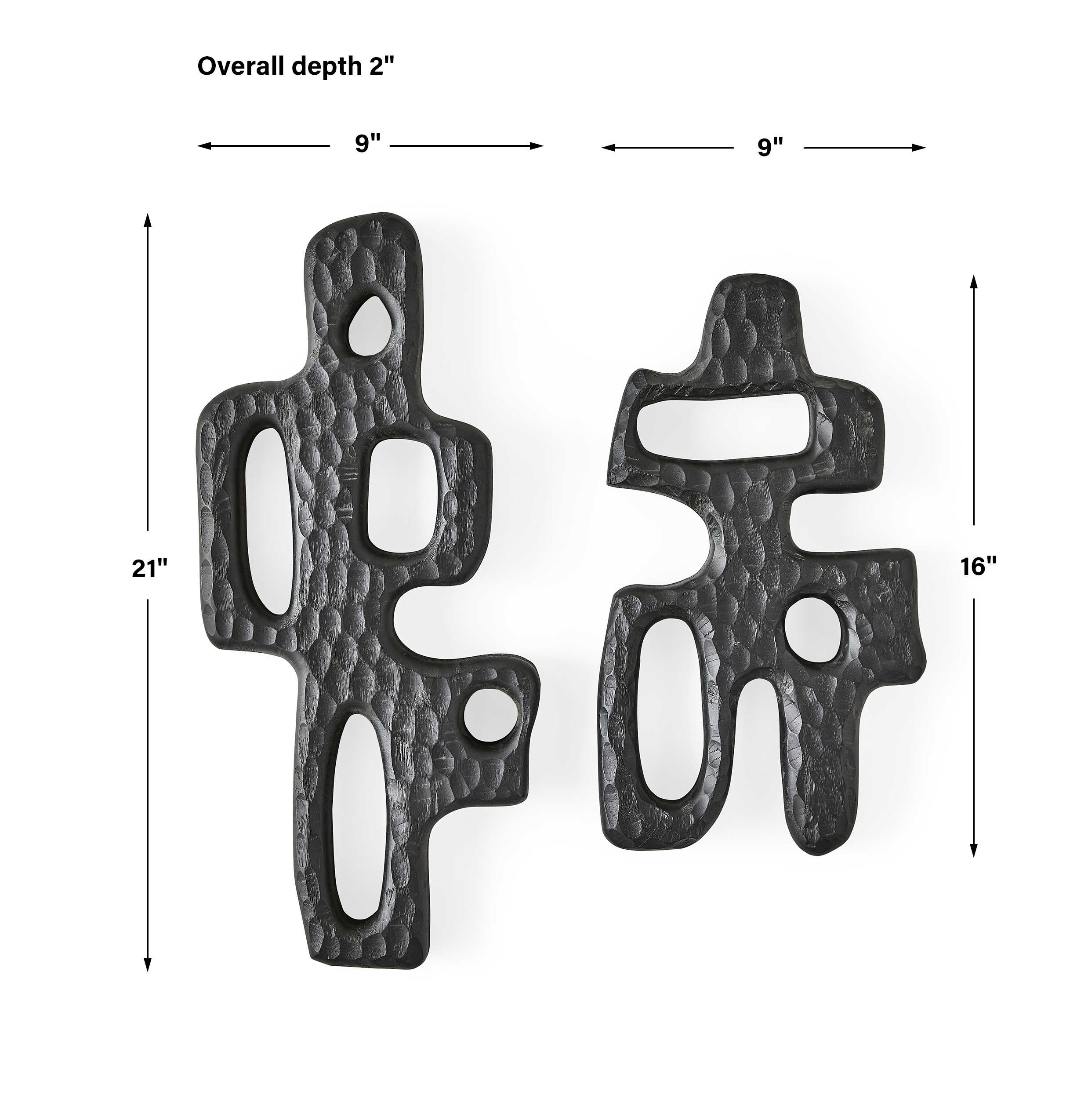 Chiseled Silhouette Wall Sculptures - Set of 2 by Uttermost