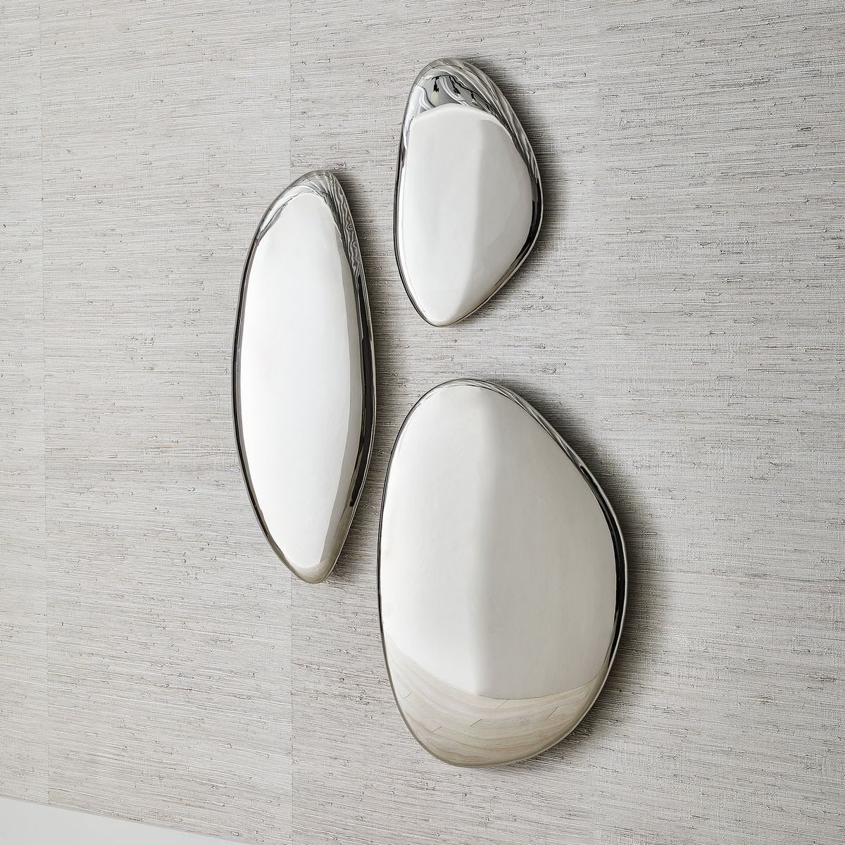 Jelly Bean Wall Sculpture Medium in Silver by Uttermost