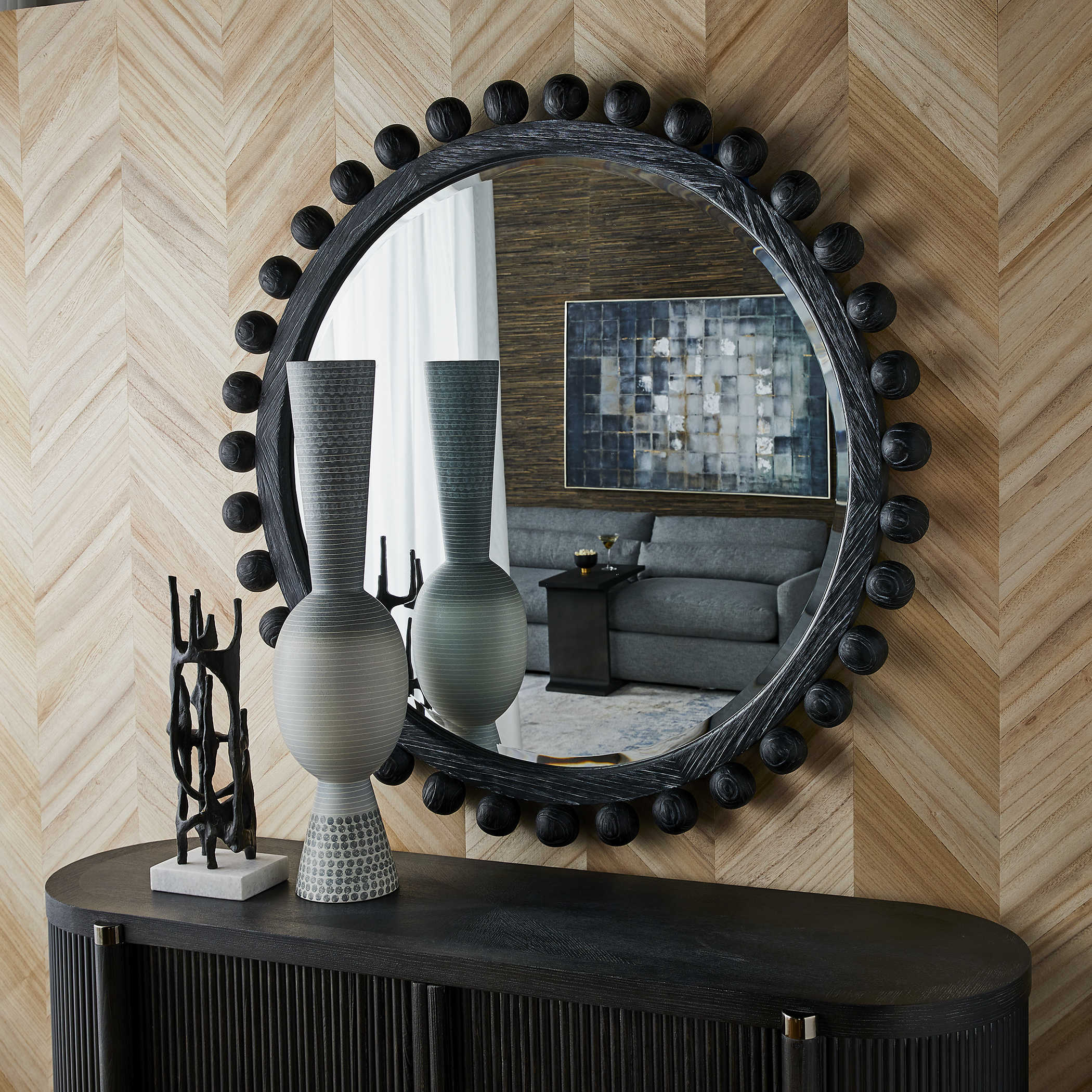Brianza Round Mirror - Ebony by Uttermost