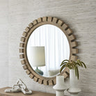 Around The Block Round Mirror in Natural by Uttermost