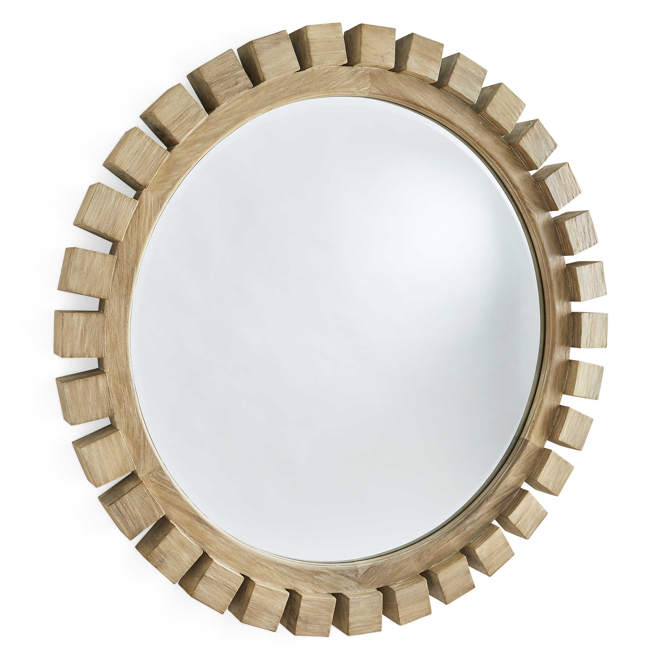 Around The Block Round Mirror in Natural by Uttermost